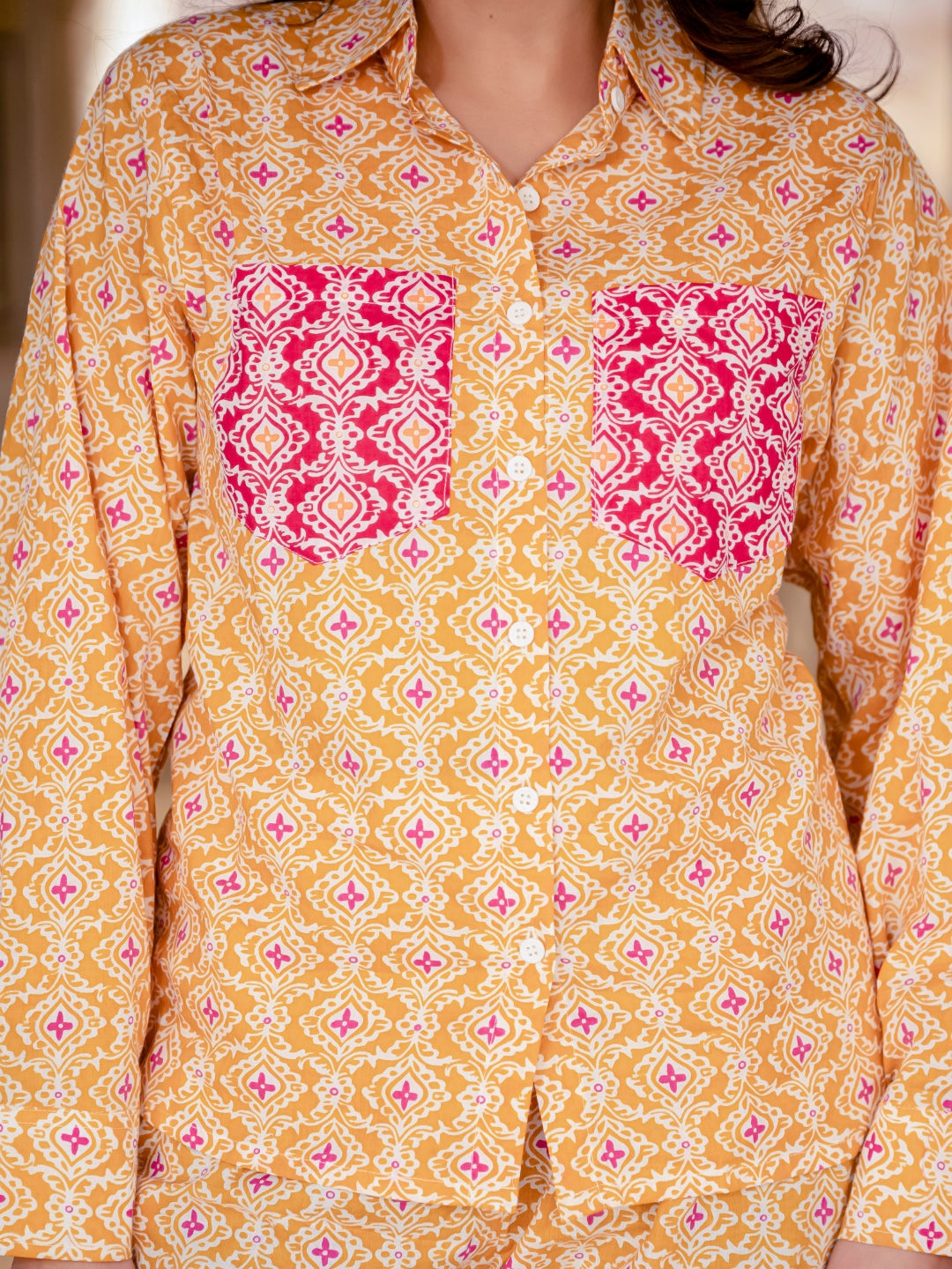 Pure Cotton Printed Yellow Co-ord Set