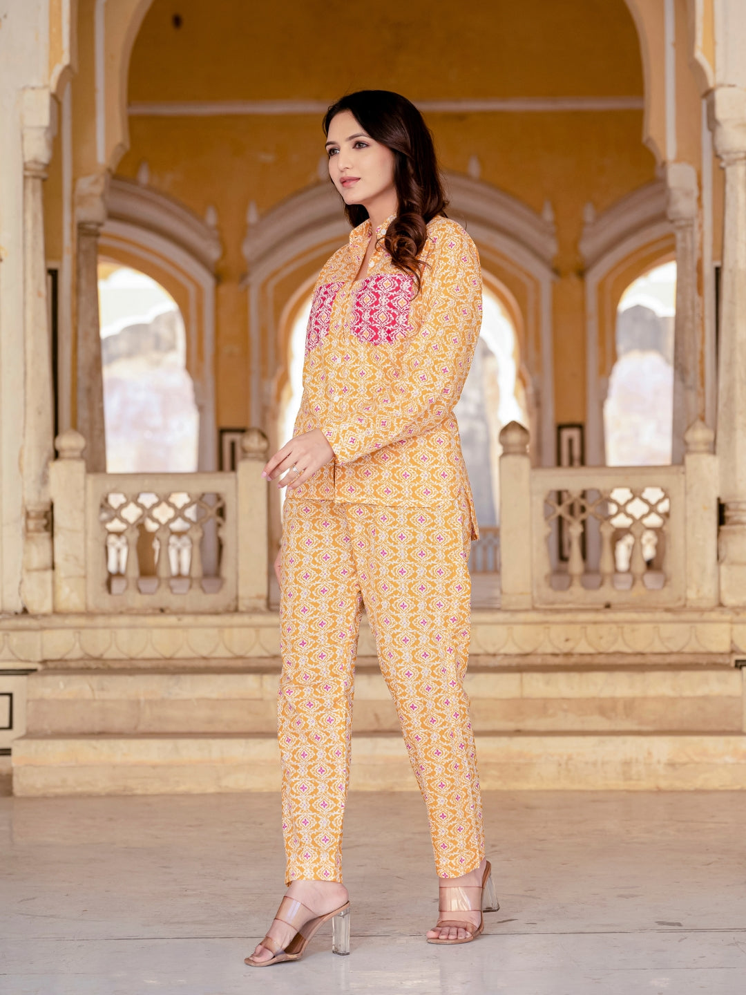 Pure Cotton Printed Yellow Co-ord Set