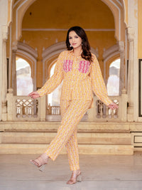 Pure Cotton Printed Yellow Co-ord Set