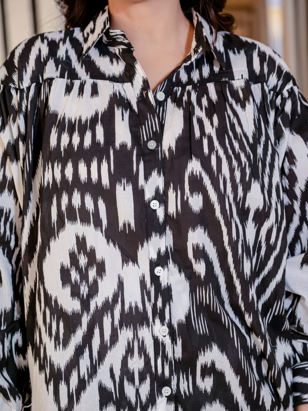 Black Ikat Pure Cotton Co-ord Set