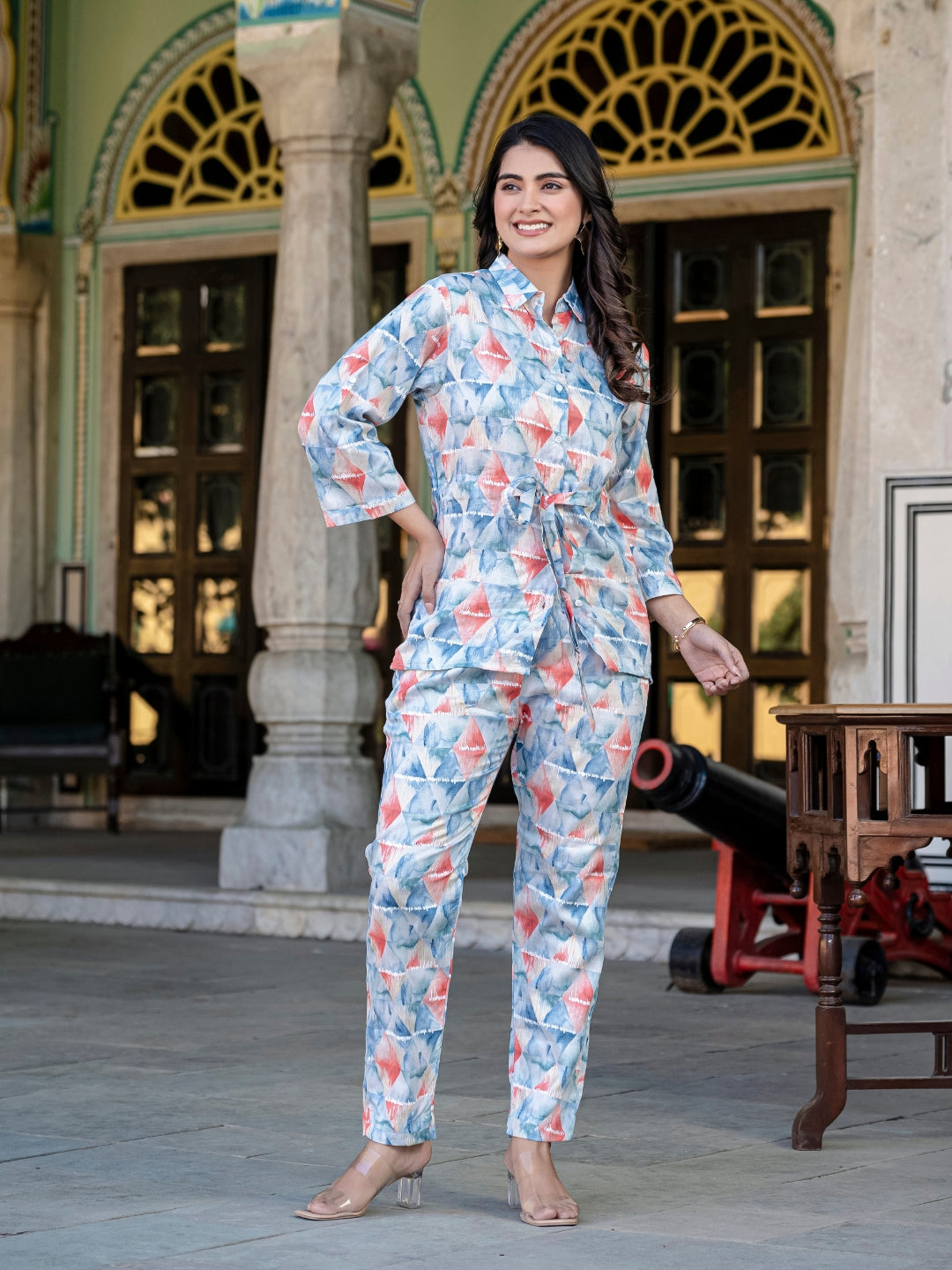 Blue Jam Cotton Floral Print Co-Ord Set