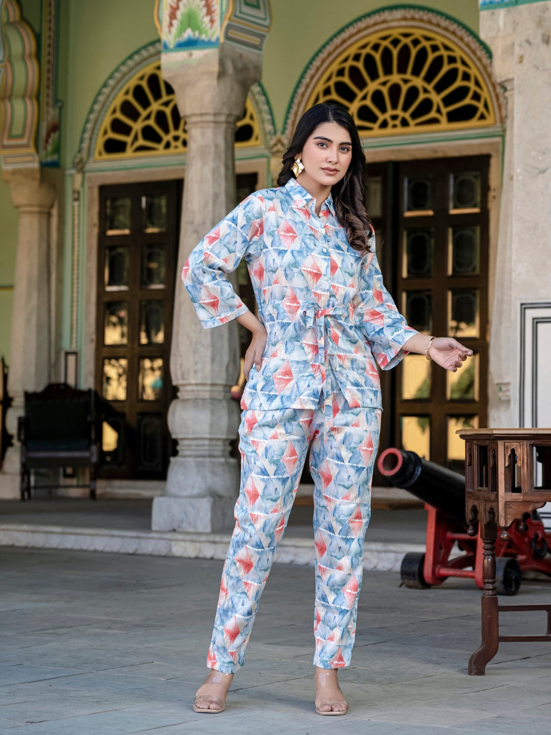 Blue Jam Cotton Floral Print Co-Ord Set