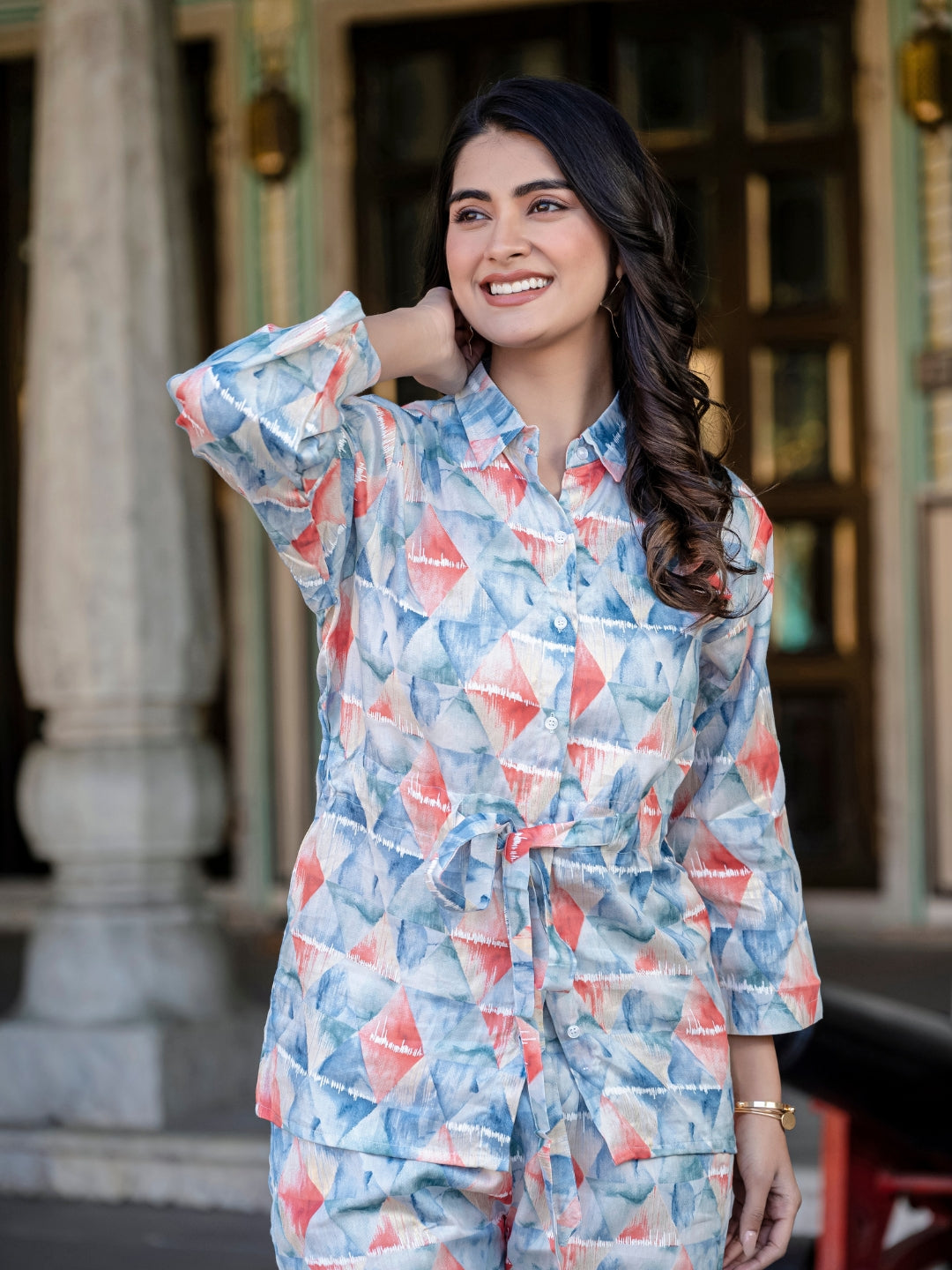 Blue Jam Cotton Floral Print Co-Ord Set