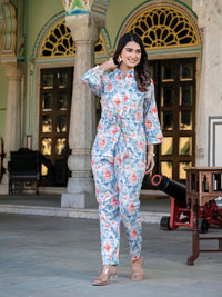 Blue Jam Cotton Floral Print Co-Ord Set