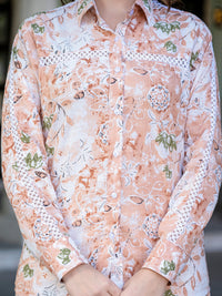 Peach Pure Cotton Lace Detailing Co-ord Set