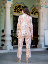 Peach Pure Cotton Lace Detailing Co-ord Set