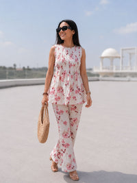 White Petal Charm  Co-ord Set