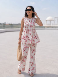 White Petal Charm  Co-ord Set
