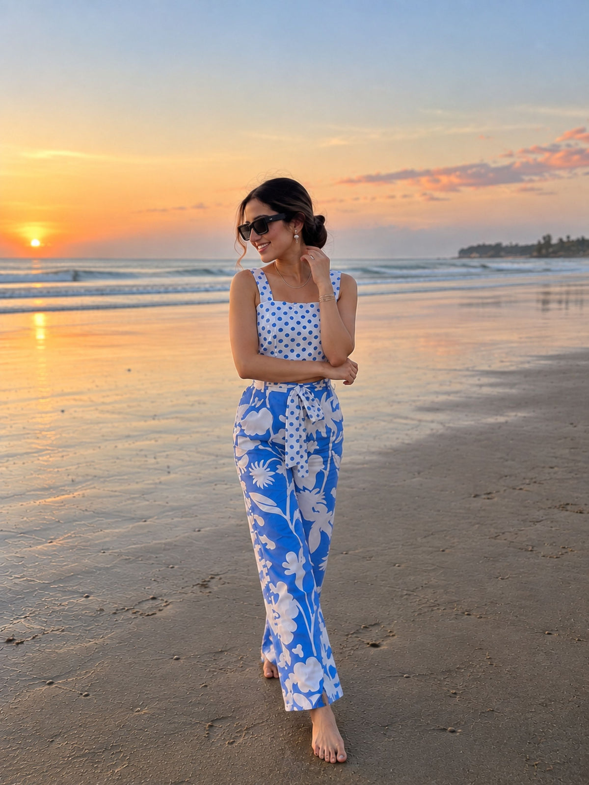 Blue Bloom Cotton Co-ord Set
