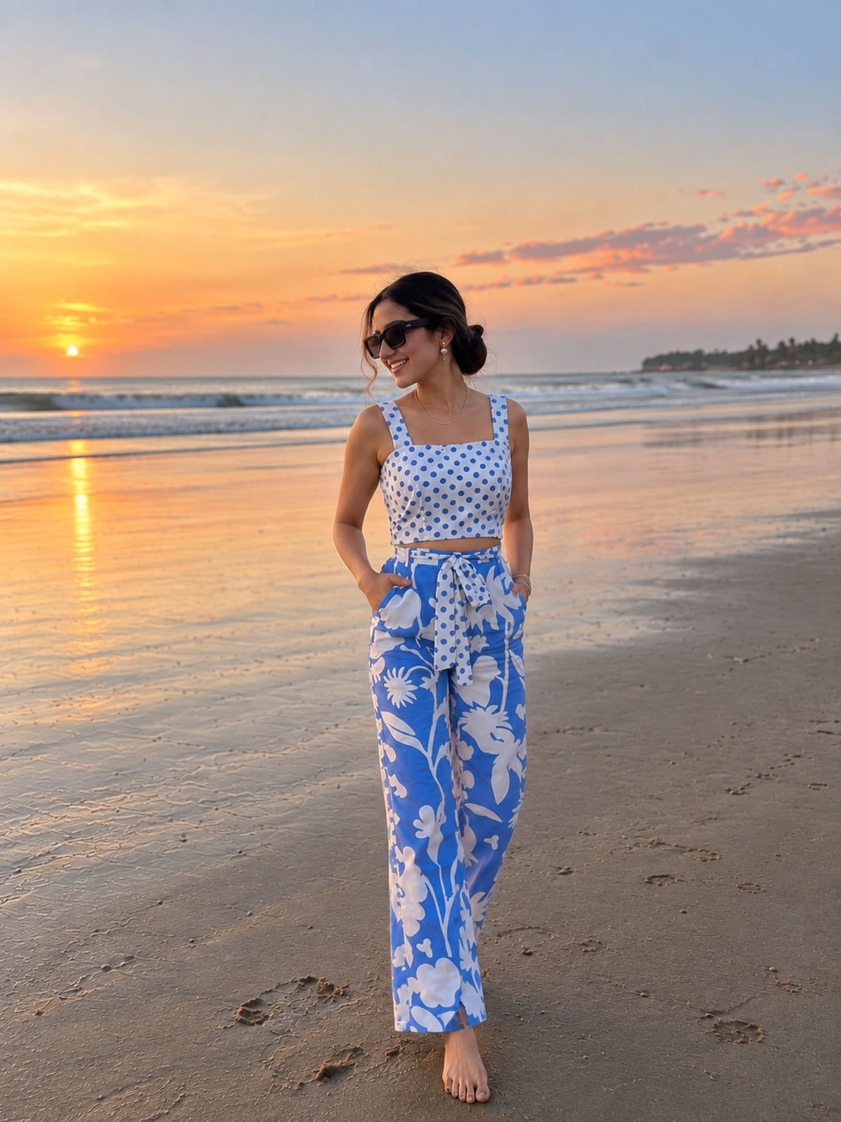 Blue Bloom Cotton Co-ord Set