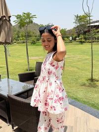 White Petal Charm  Co-ord Set