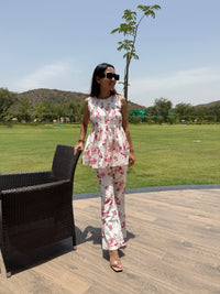 White Petal Charm  Co-ord Set