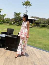 White Petal Charm  Co-ord Set