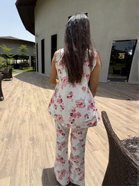 White Petal Charm  Co-ord Set