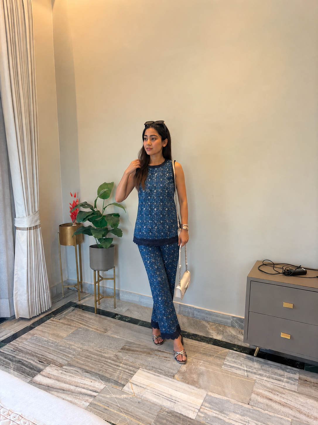 Indigo Grid Co-ord Set