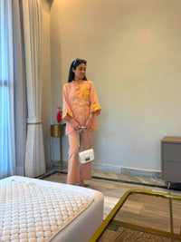 Peach Blossom 3 piece Organza Cor-ord Set