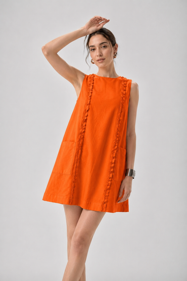 Sunset Orange Muse Short Dress