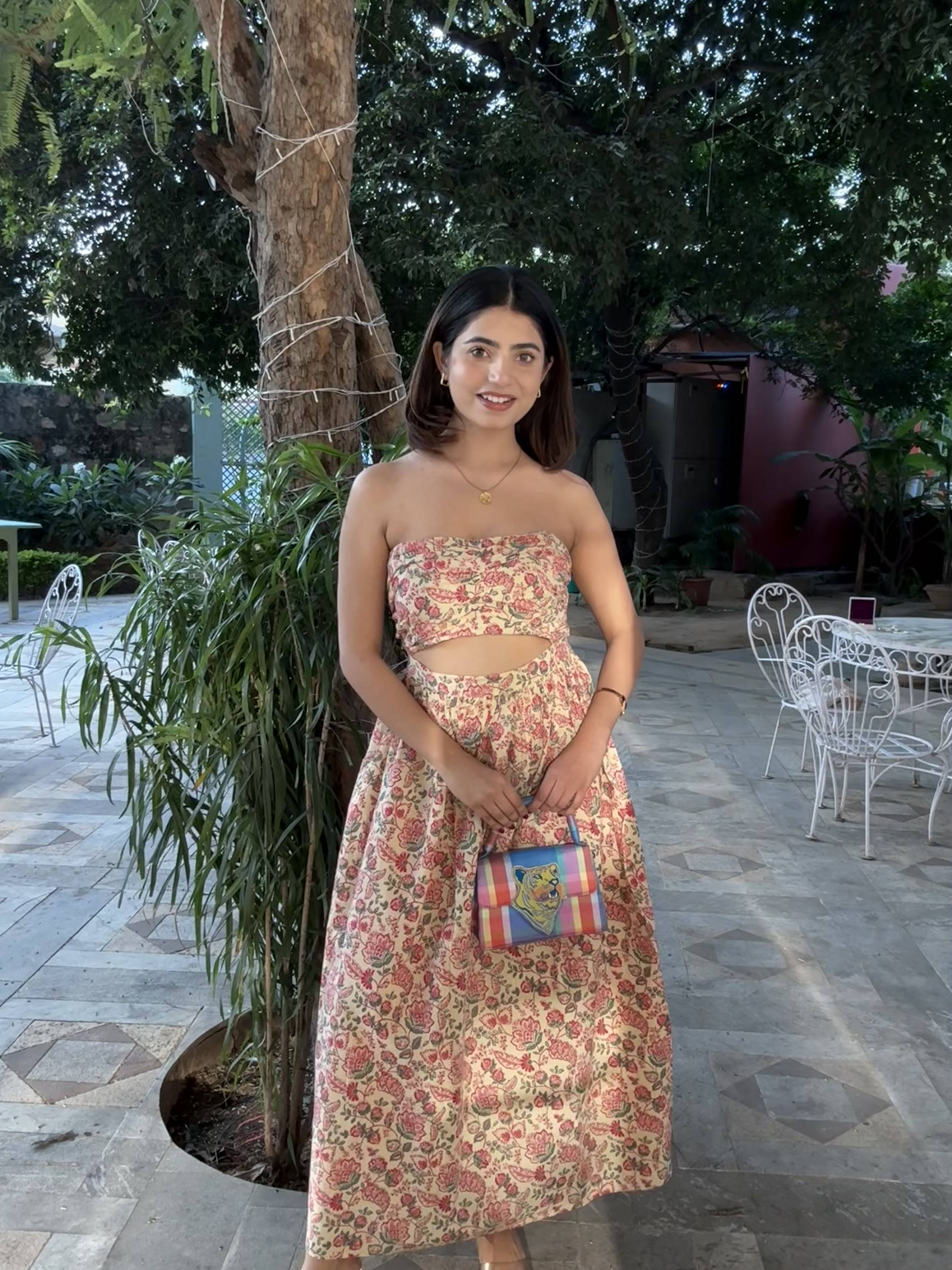 Light Pink Pure Cotton Floral Tube Dress