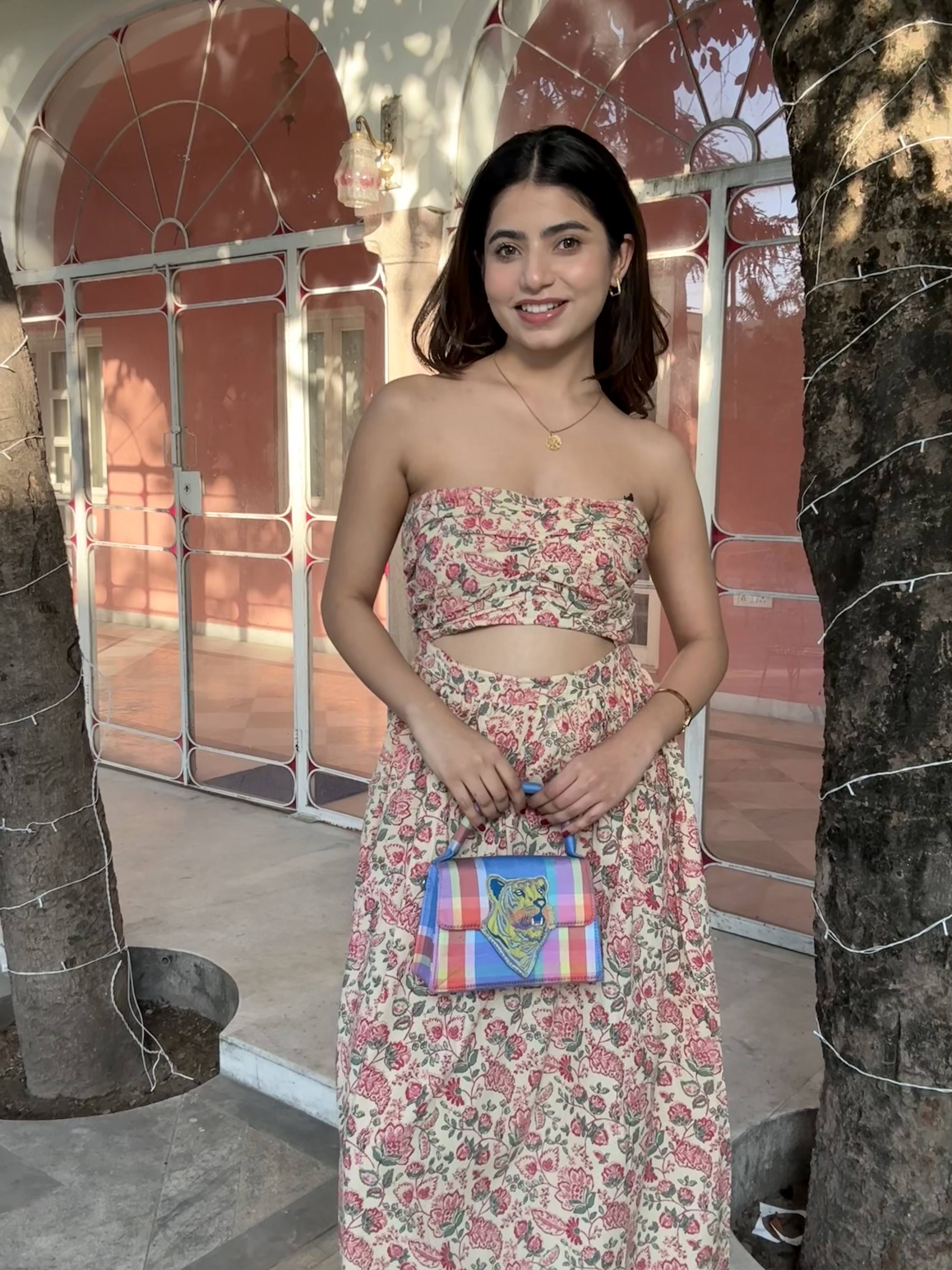 Light Pink Pure Cotton Floral Tube Dress