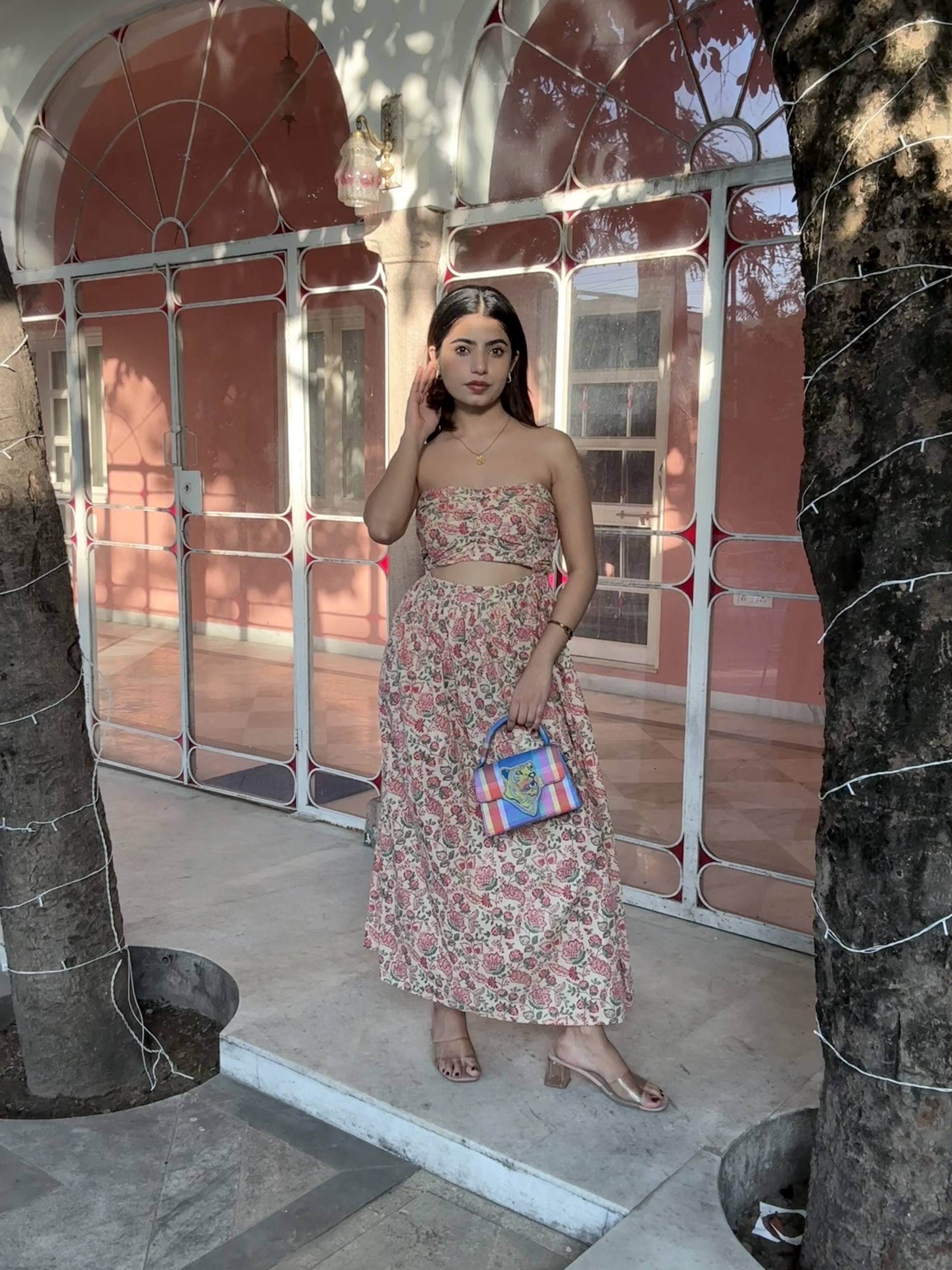Light Pink Pure Cotton Floral Tube Dress