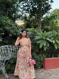 Multi-Colour Pure Cotton Floral Tube Dress