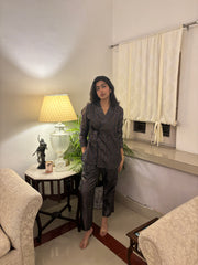 Black Cotton lurex blazar Co-ord set
