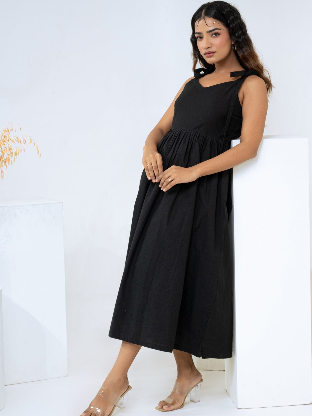 Cotton Flex Black Dress