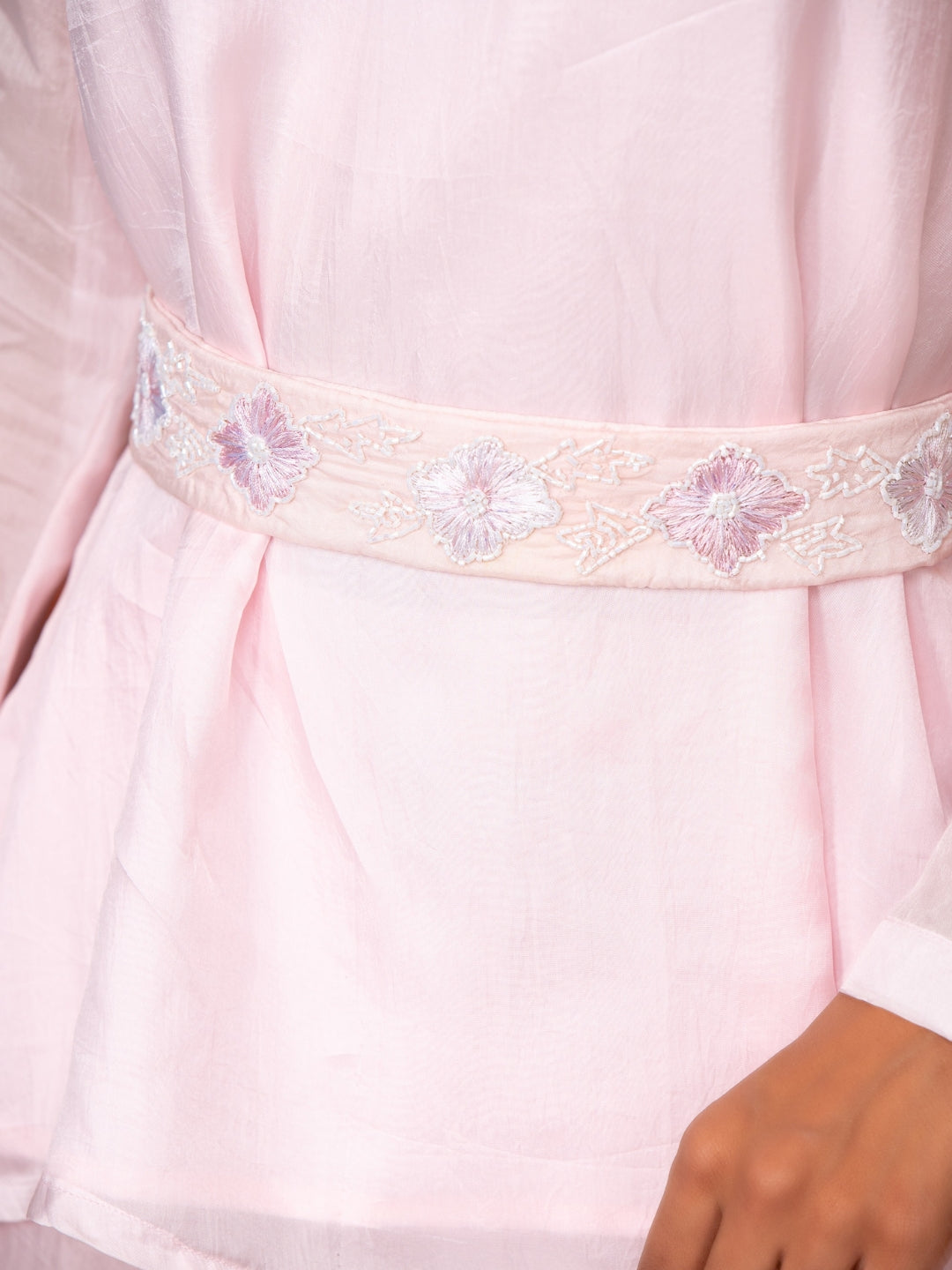 Pink Summer Silk Belt Co-ord Set