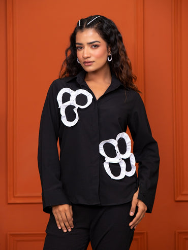 Italian Crepe White Frill Shirt