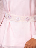 Summer Silk Pink Shirt With Belt