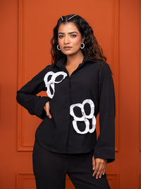 Italian Crepe White Frill Shirt