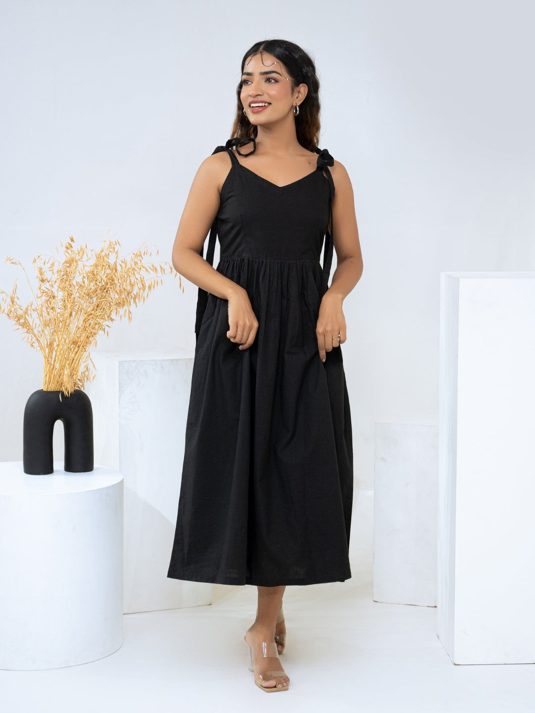 Cotton Flex Black Dress