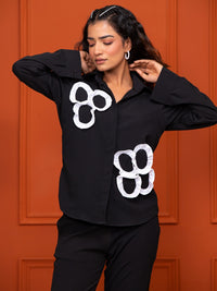 Italian Crepe White Frill Shirt