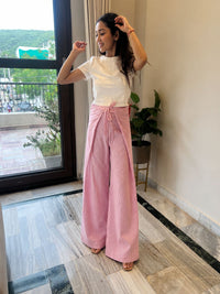 Blush Tie-Up Adjustable Pants