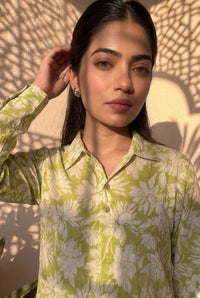 Green Pure Cotton Floral Printed Co-ord Set