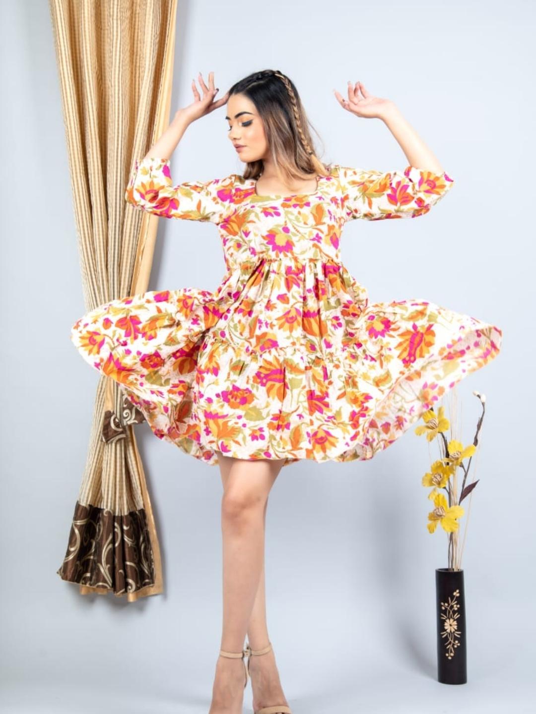 Sexy Floral Short Dress
