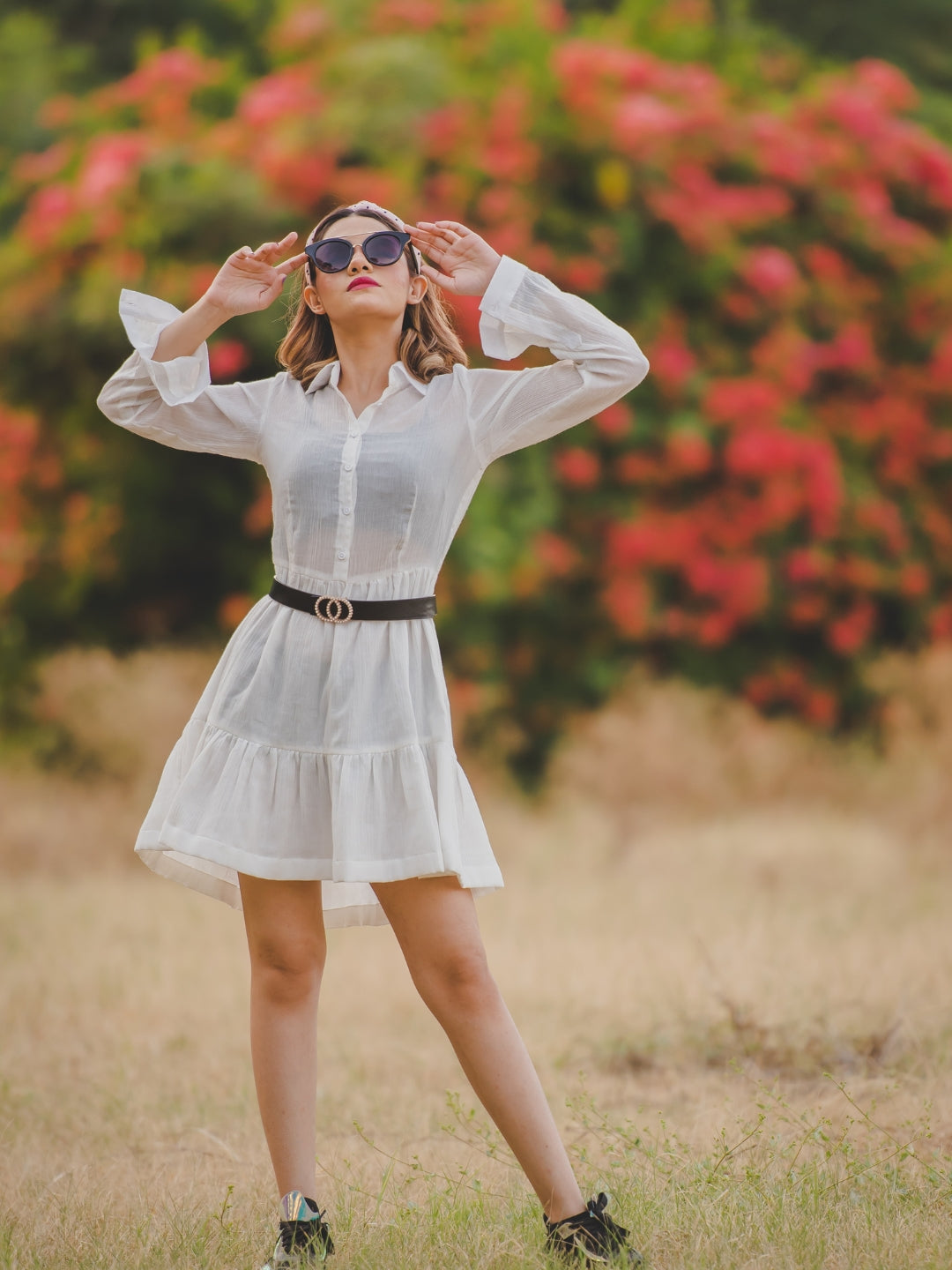 Charming White Short Dress