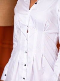 Classic White Cotton Short Dress