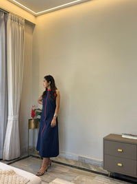 Classic Denim Red Highlight Dress