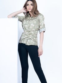 Green Belt Wrap Shirt