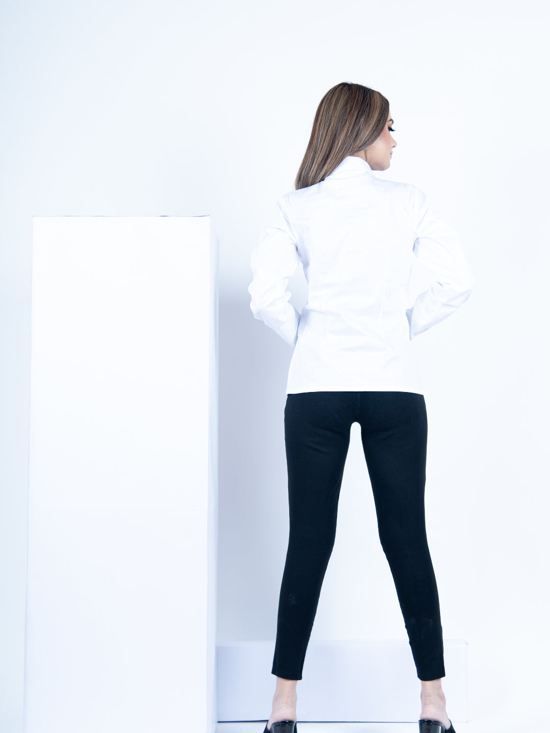 White Front Buckle Shirt