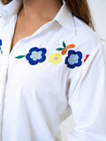 Poplin White Embroidery Shirt
