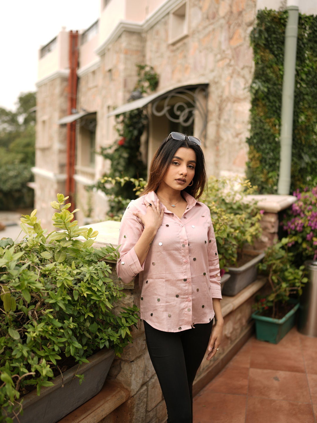 Mauve Pink Jam Cotton Mirror Shirt