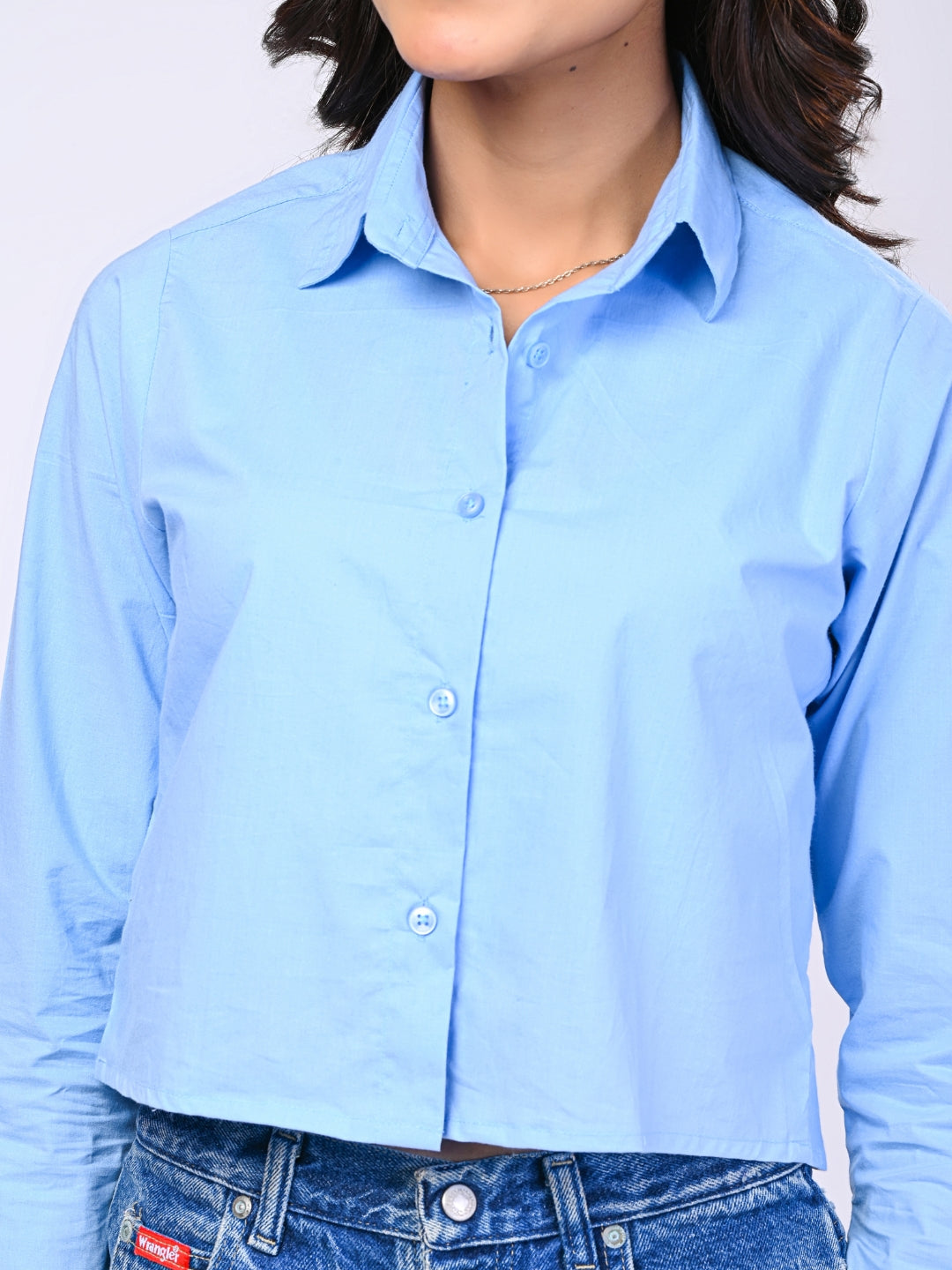 Cotton Poplin Blue Shirt